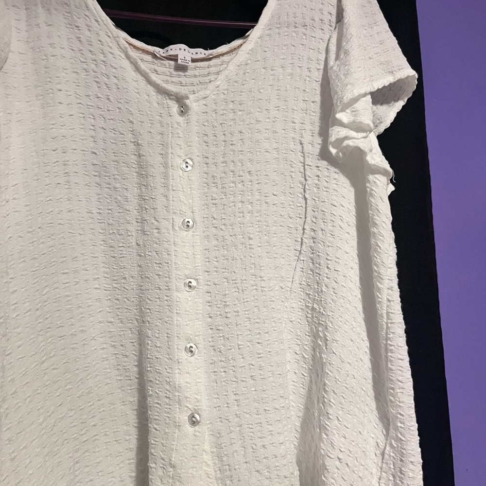 White Textured Women's Top